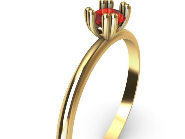 5 designer solitaire rings stl verified 3D print model_33