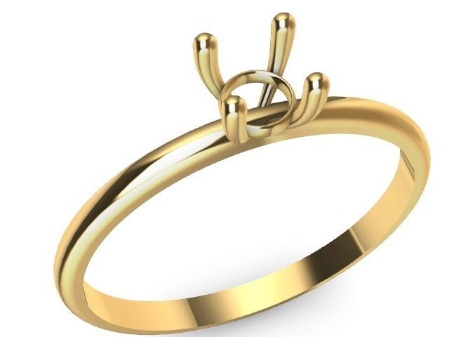 5 designer solitaire rings stl verified 3D print model_4