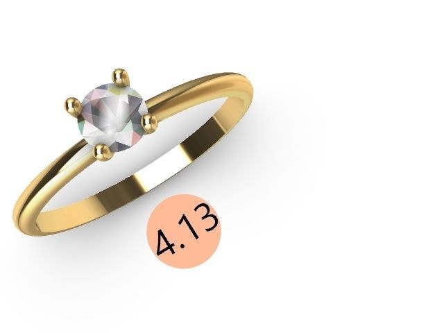 5 designer solitaire rings stl verified 3D print model_18