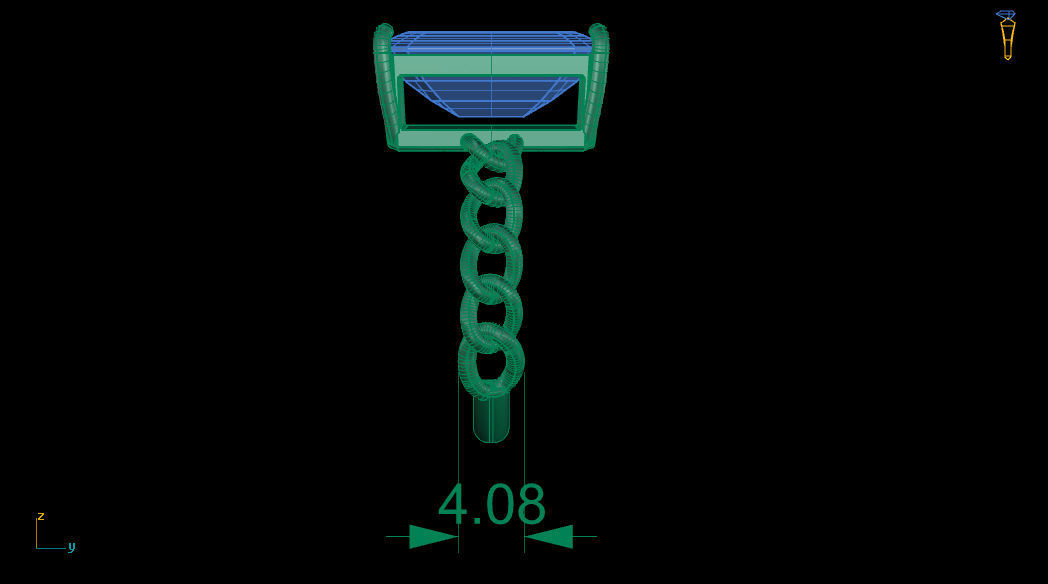 Octagonal 14x10 mm Gem Chain Ring 3D print model_14