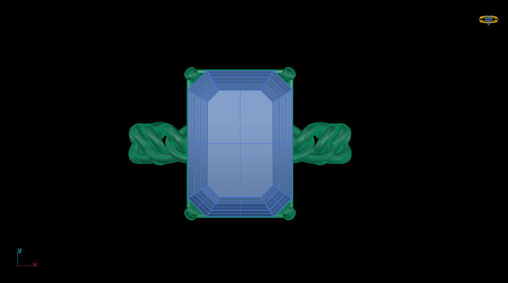 Octagonal 14x10 mm Gem Chain Ring 3D print model_11