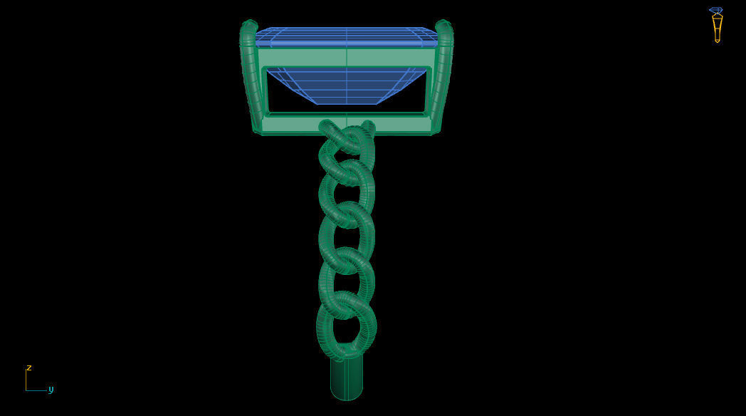 Octagonal 14x10 mm Gem Chain Ring 3D print model_12