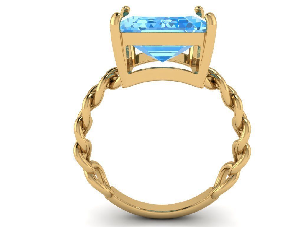 Octagonal 14x10 mm Gem Chain Ring 3D print model_4