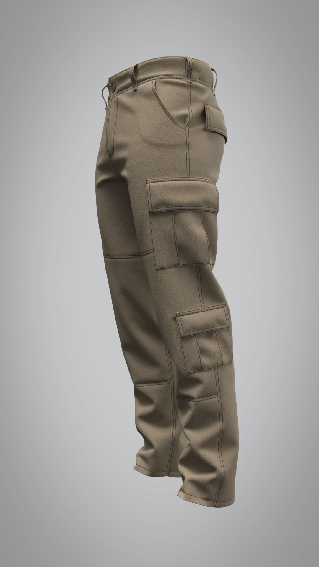 Tactical Cargo Pants - Marvelous Designer 3D model 3D model_15