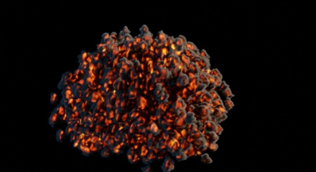 Explosion ball of fire 3D model_3