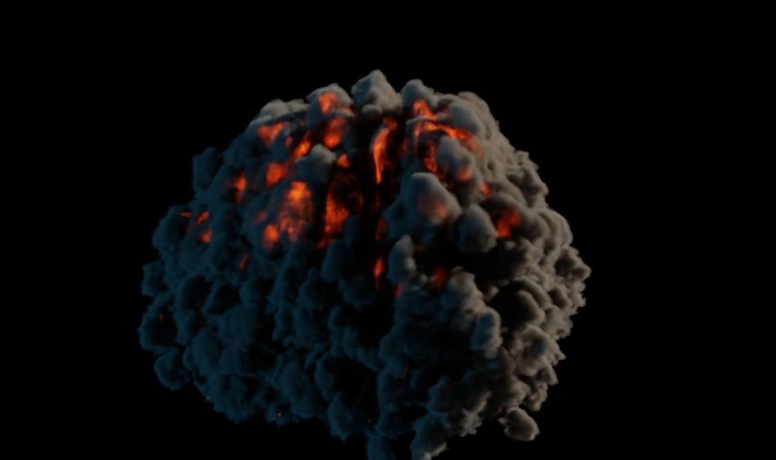 Explosion ball of fire 3D model_5
