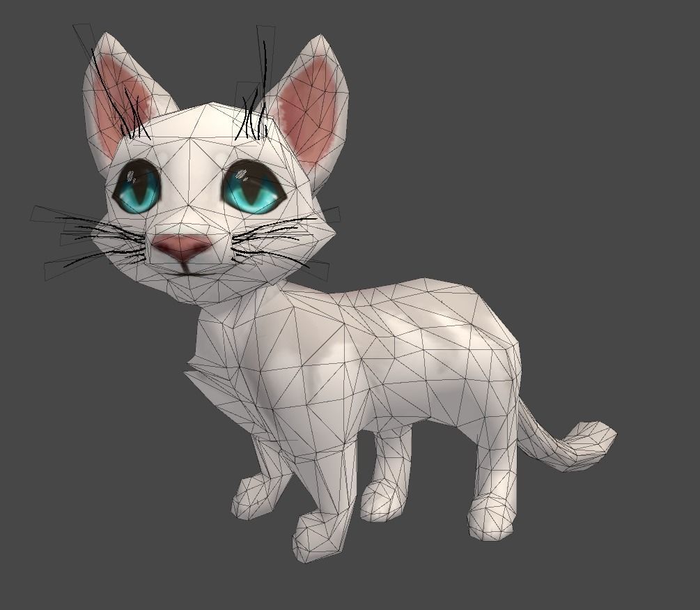 Cartoon Cat Low-poly 3D model_3