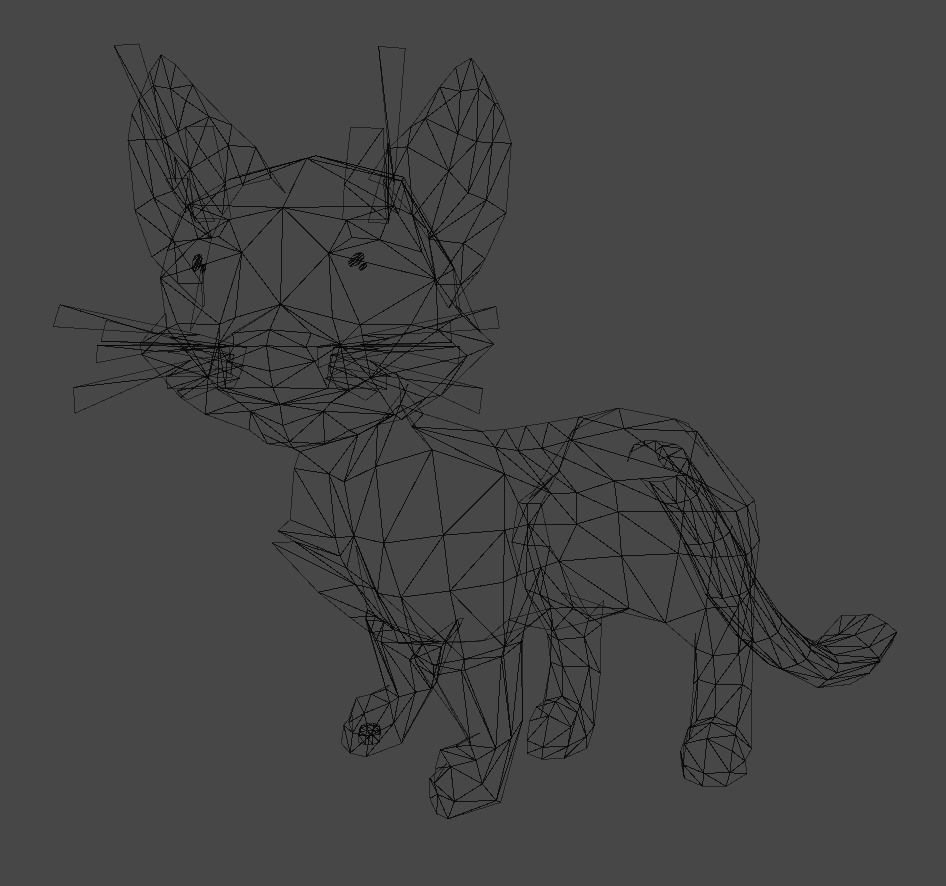 Cartoon Cat Low-poly 3D model_2
