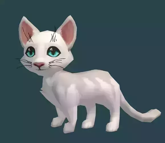 Cartoon Cat Low-poly 3D model
