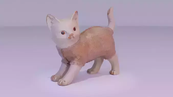 The cat statuette 01 high-poly