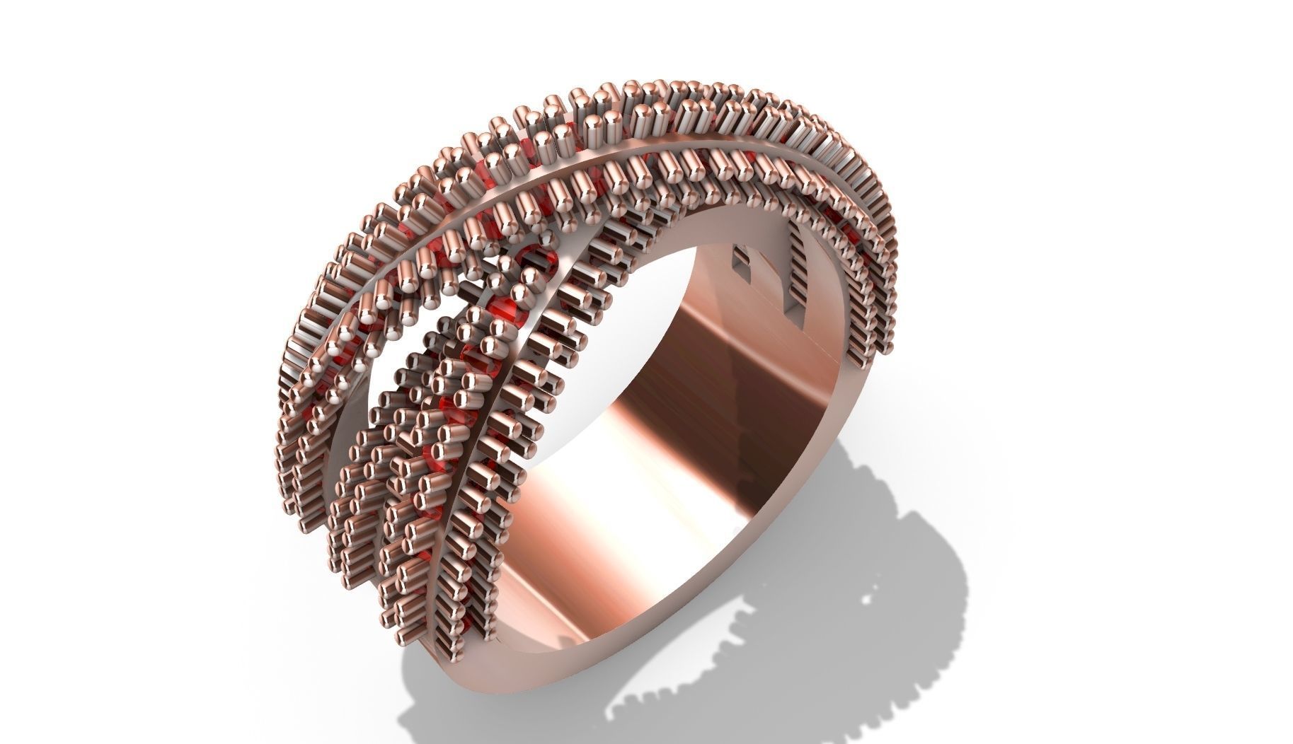 complex wavy spikes ring stl verified 3D print model_15