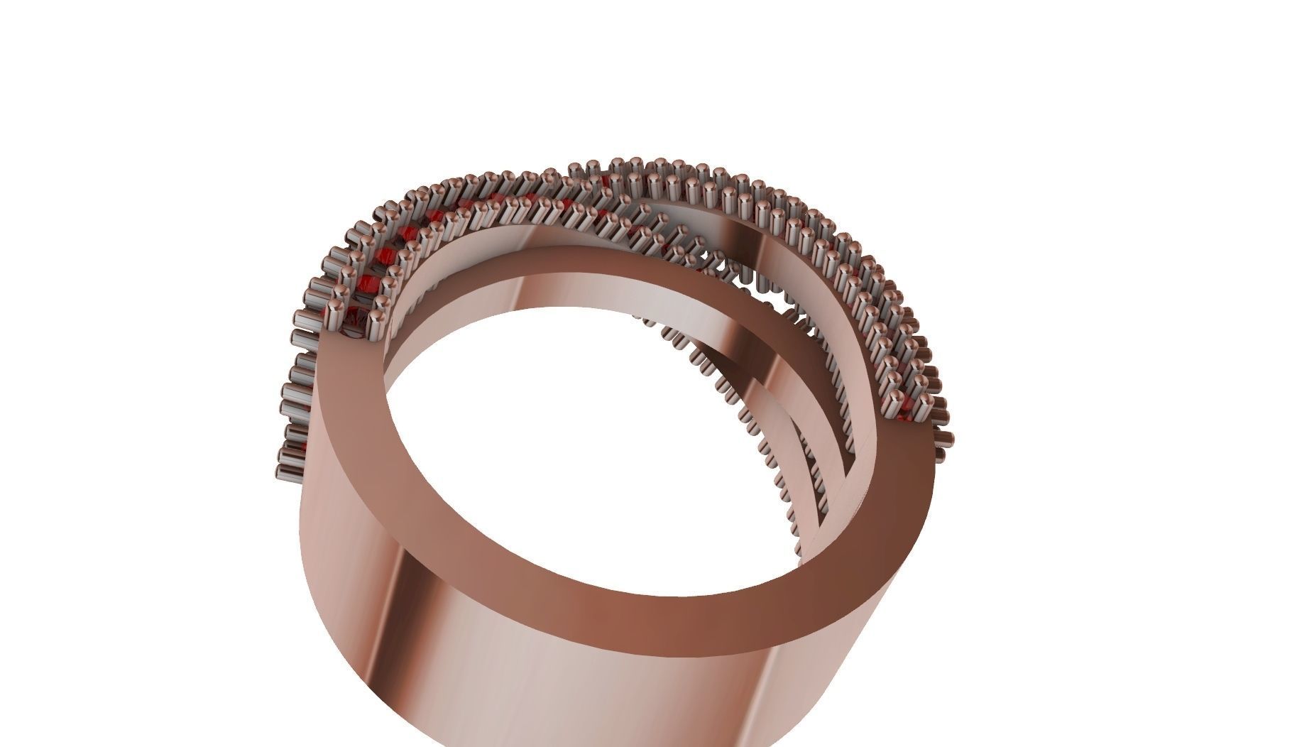 complex wavy spikes ring stl verified 3D print model_12