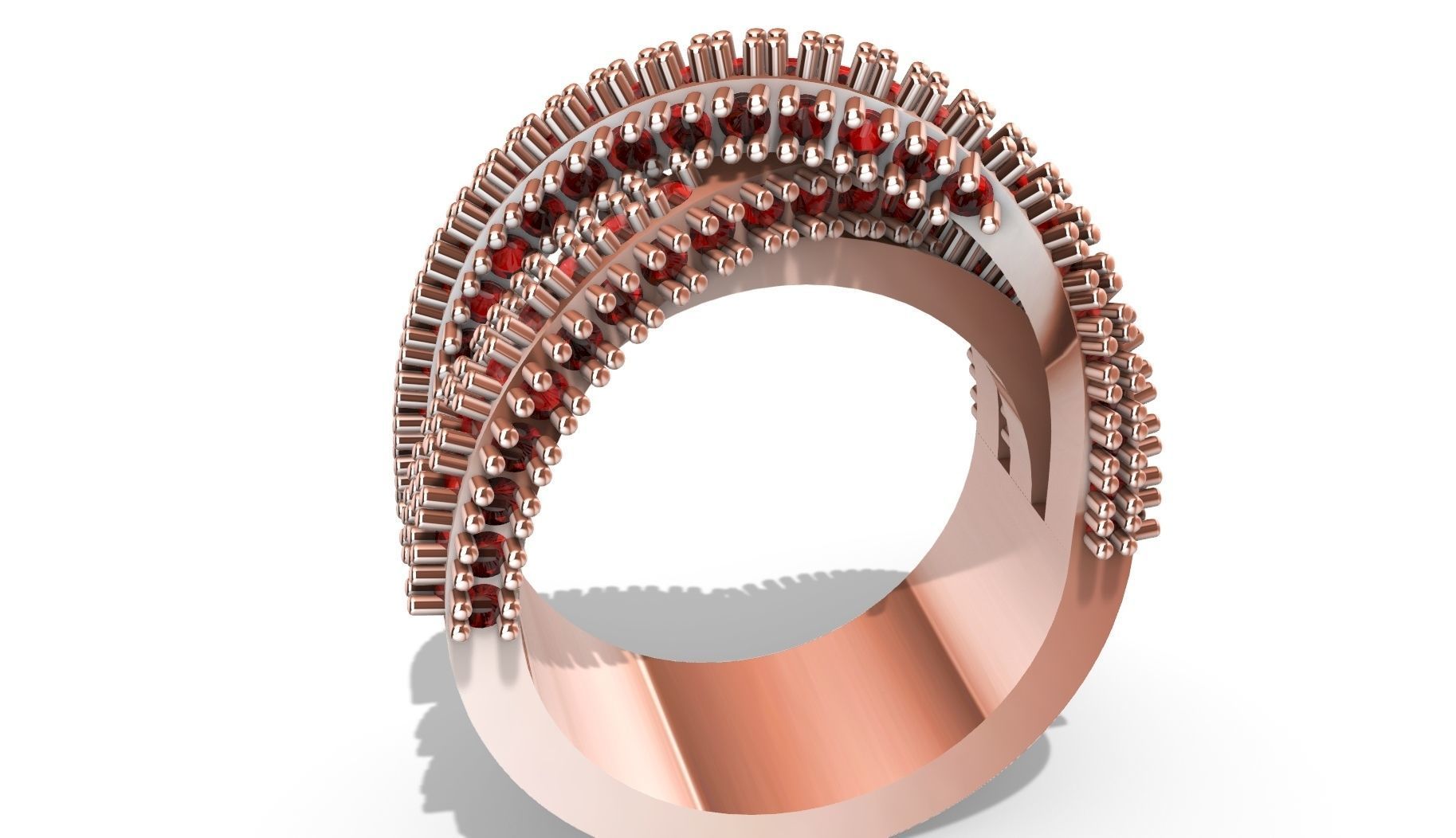 complex wavy spikes ring stl verified 3D print model_13