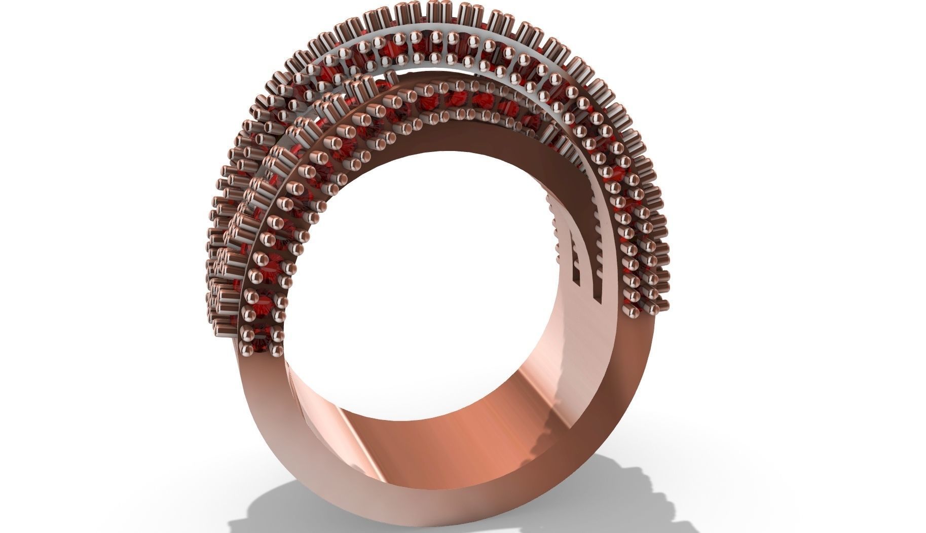 complex wavy spikes ring stl verified 3D print model_14