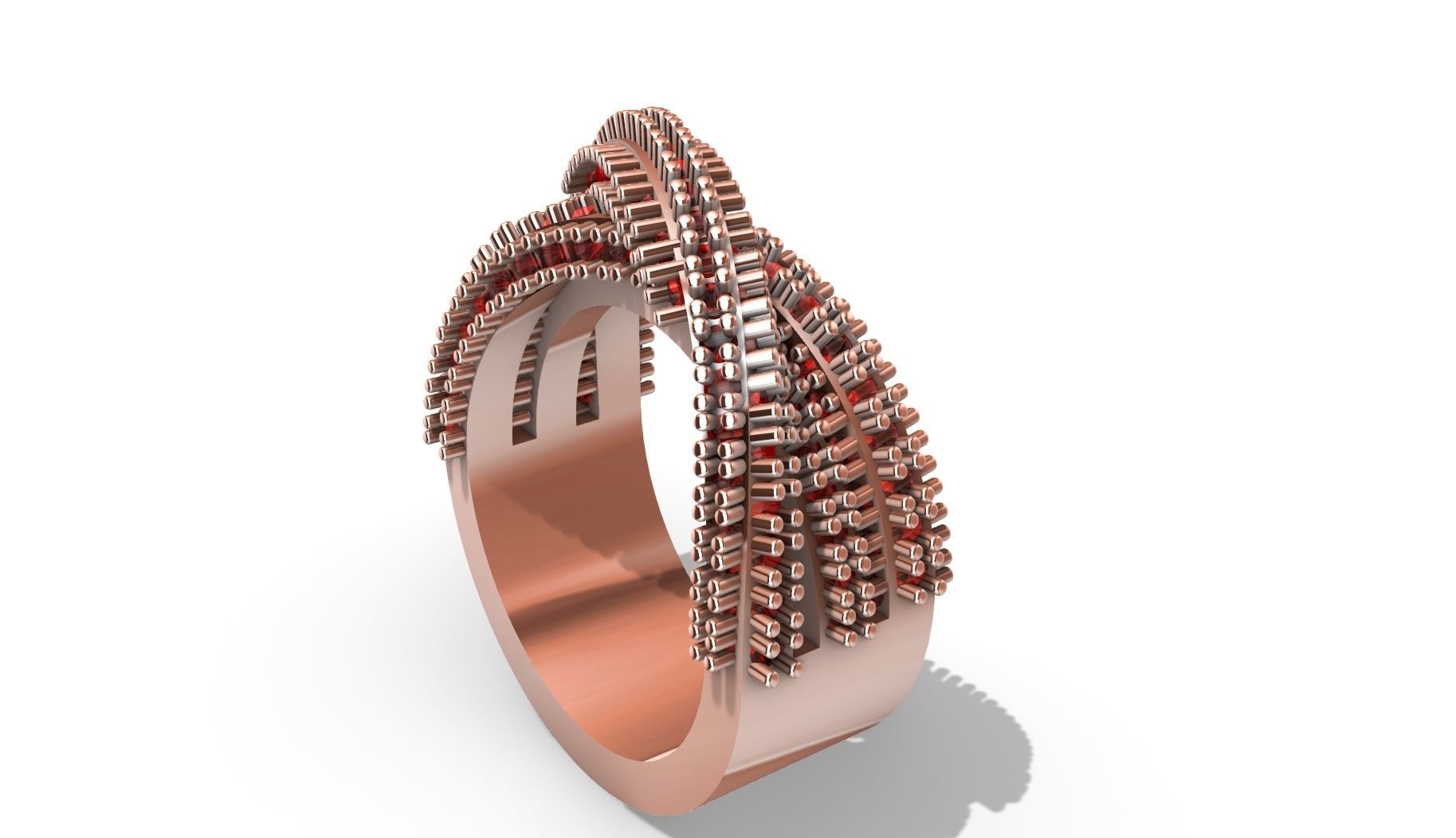 complex wavy spikes ring stl verified 3D print model_9