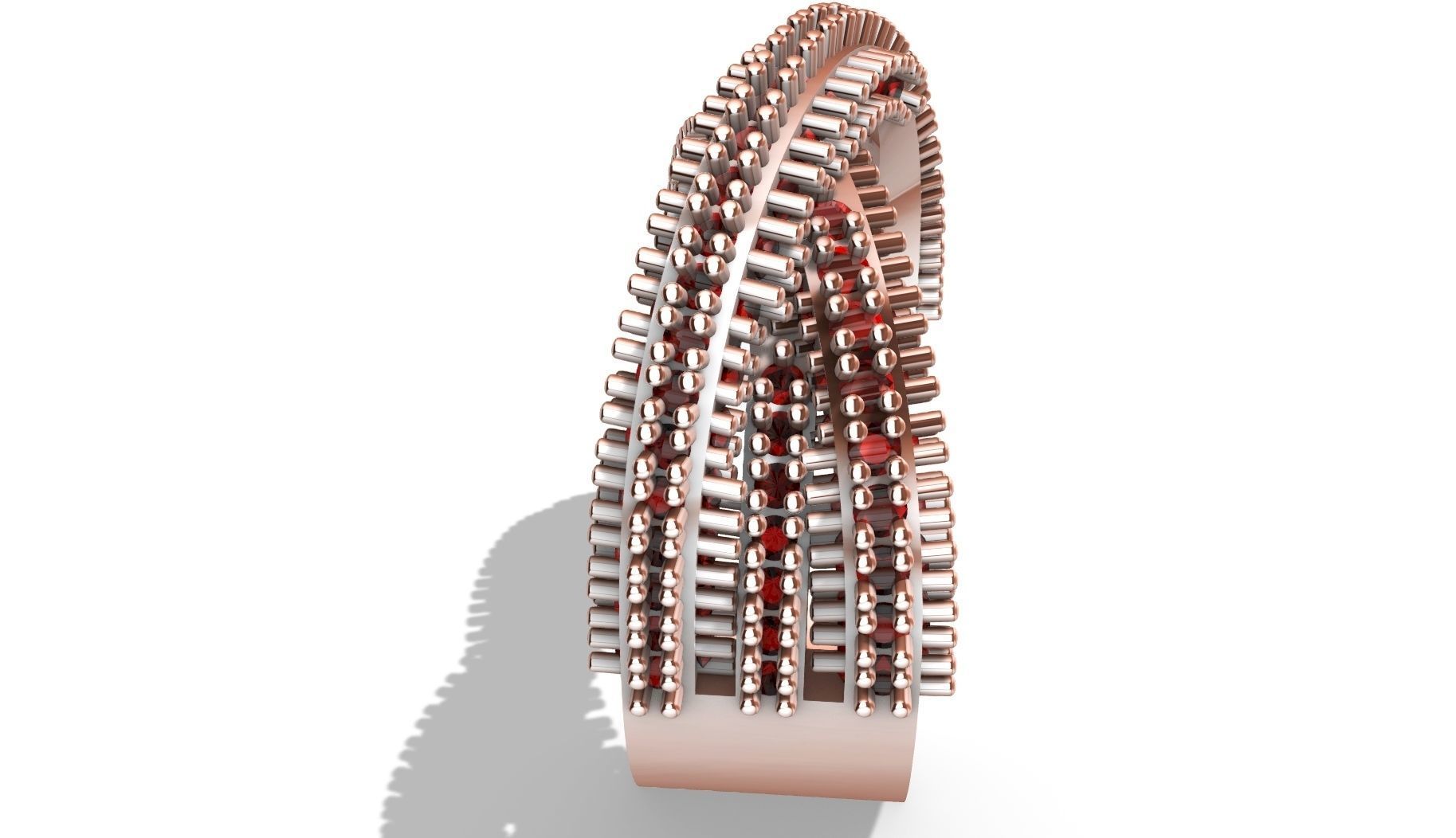 complex wavy spikes ring stl verified 3D print model_10