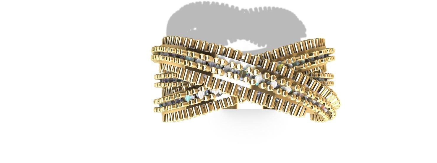 complex wavy spikes ring stl verified 3D print model_2