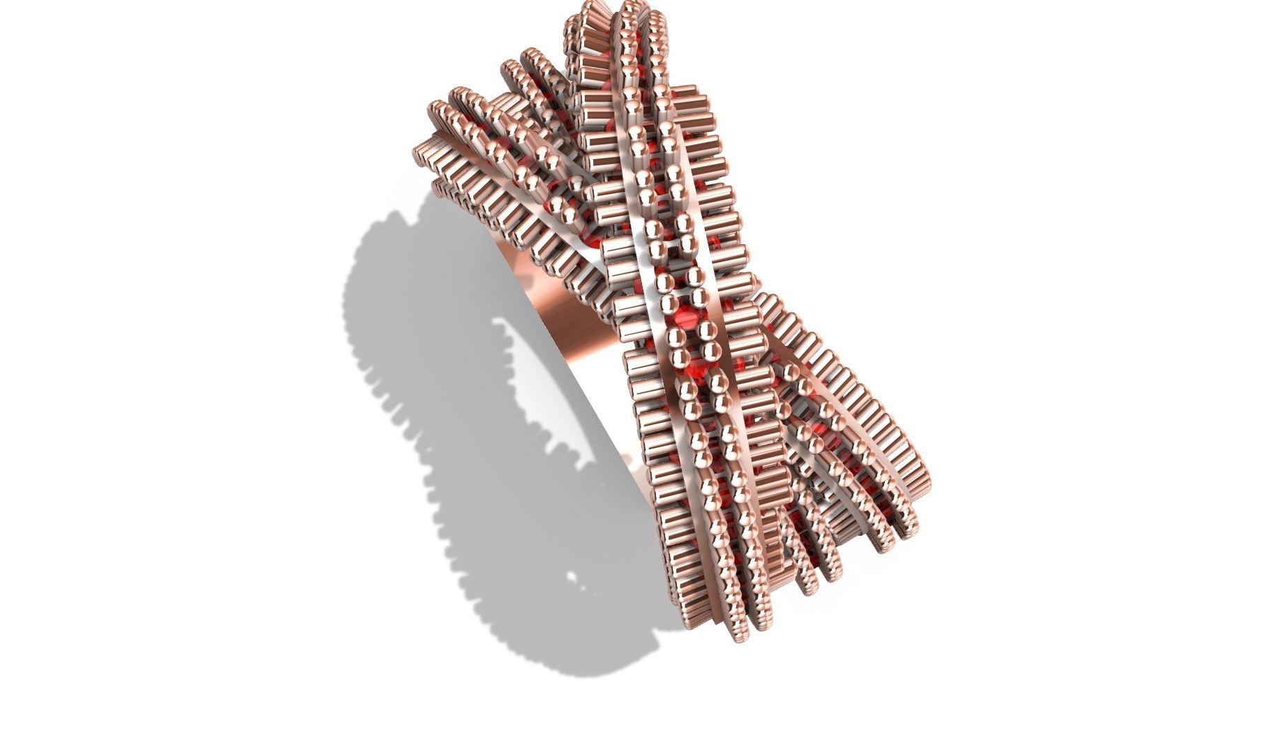 complex wavy spikes ring stl verified 3D print model_11