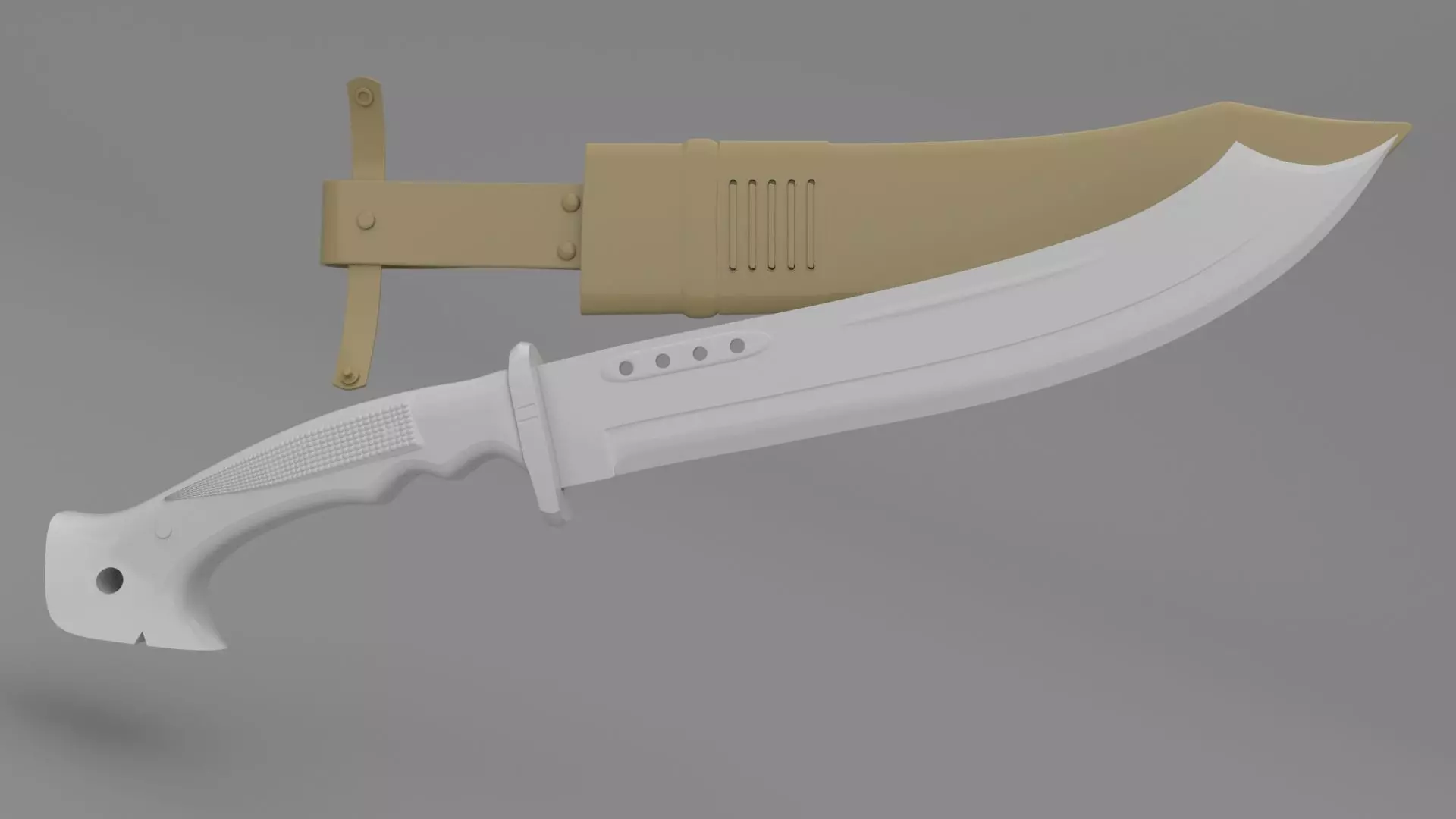 Dagger with Pouch Low-poly 3D model