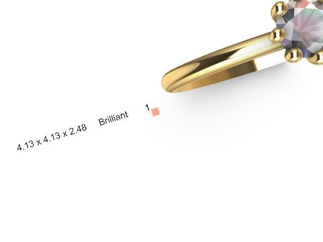 2 solitaire ring stl verified 3D print model_3