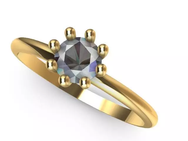 2 solitaire ring stl verified 3D print model_0