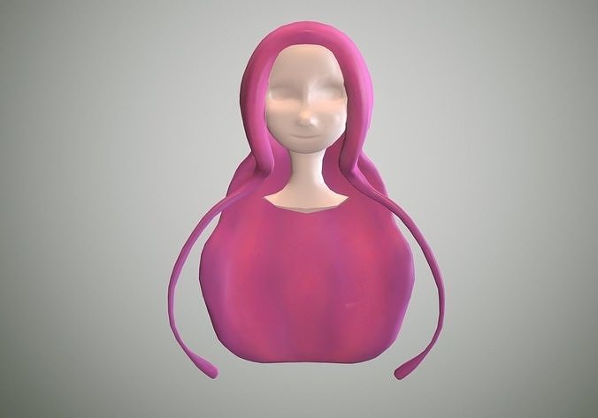 violete fairy hair Low-poly 3D model