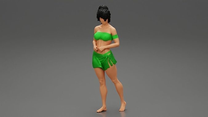 Sexy Bikini Girl on a Beach 3D print model