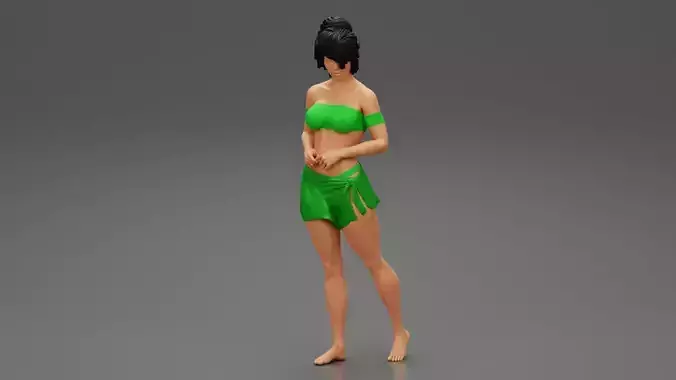 Sexy Bikini Girl on a Beach 3D print model