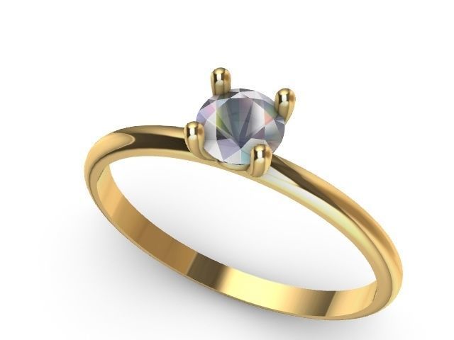 1 solitaire stl ring verified 3D print model_9