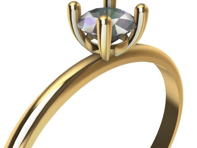 1 solitaire stl ring verified 3D print model_11