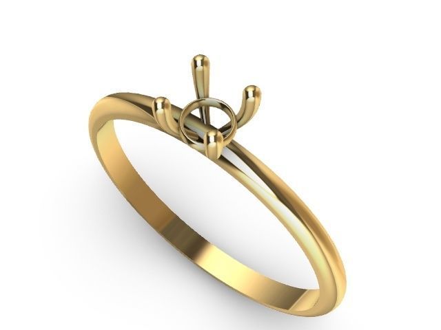 1 solitaire stl ring verified 3D print model_8