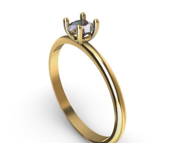 1 solitaire stl ring verified 3D print model_10