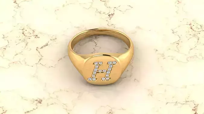 Alphabet Jewelry Ring H