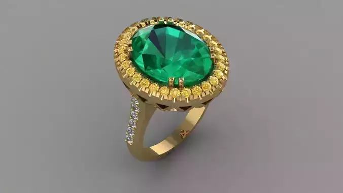 Ring with oval gem