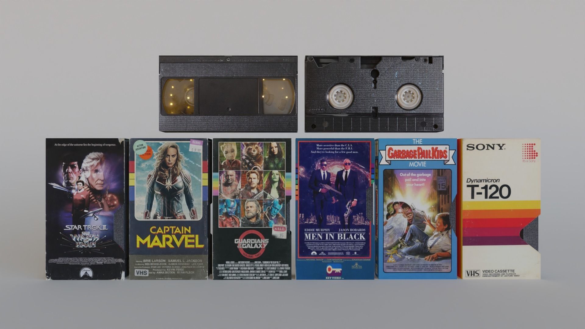 Video VHS Tape with assorted vintage box covers 3D model_4