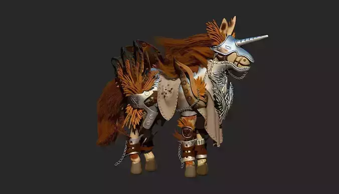 Unicorn character in costume