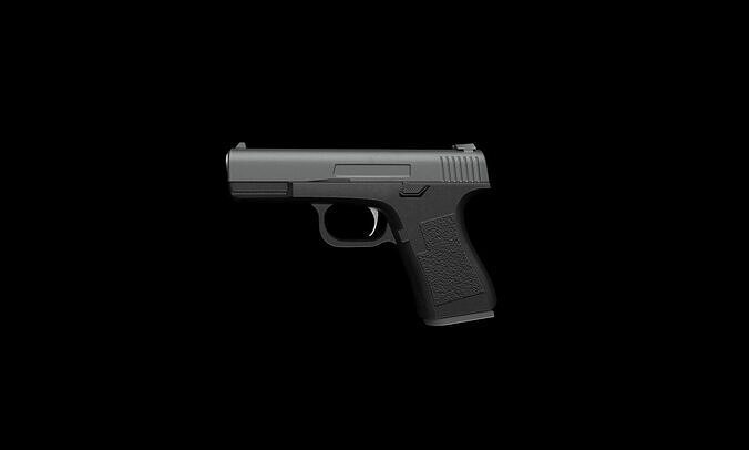 Pistol Game Ready ORM Low-poly 3D model