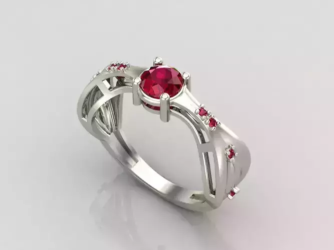 Single Stone Women Rings 3DM Render Files Machine Ready 14