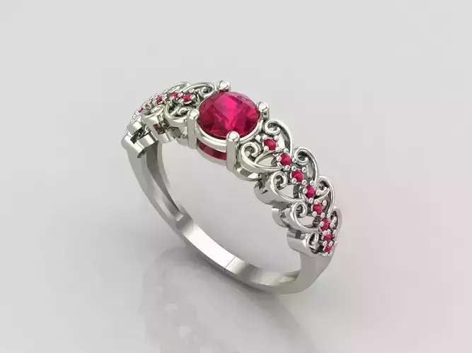 Single Stone Women Rings 3DM Render Files Machine Ready 12