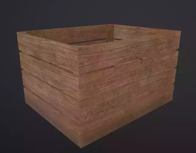Wooden box Low-poly 3D model