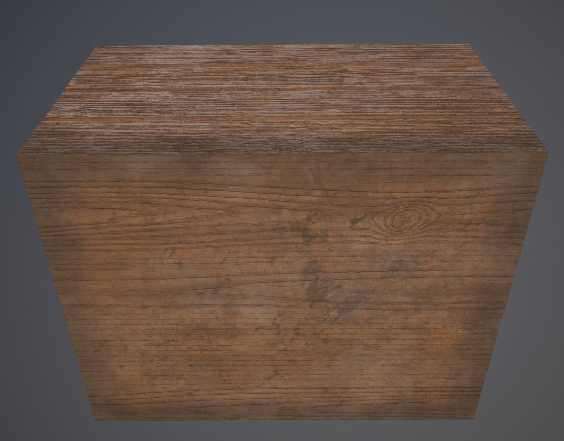 Wooden box Low-poly 3D model_5