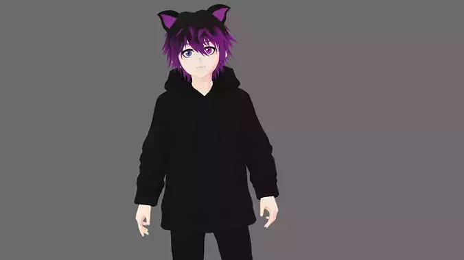3d Low Poly Male avatar for Gaming Vtubing VRchat and Quest 