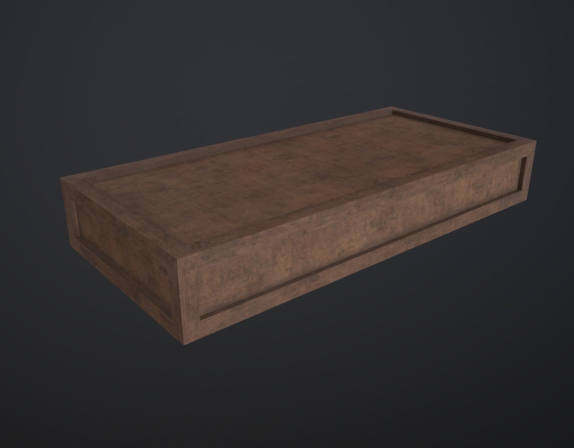 Wooden cargo box Low-poly 3D model_6