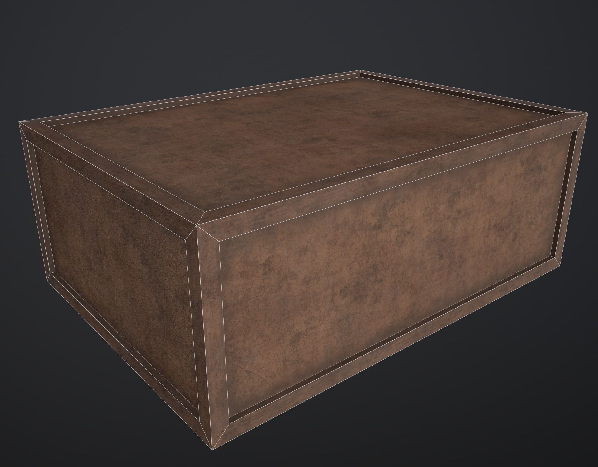 Wooden cargo box Low-poly 3D model_9