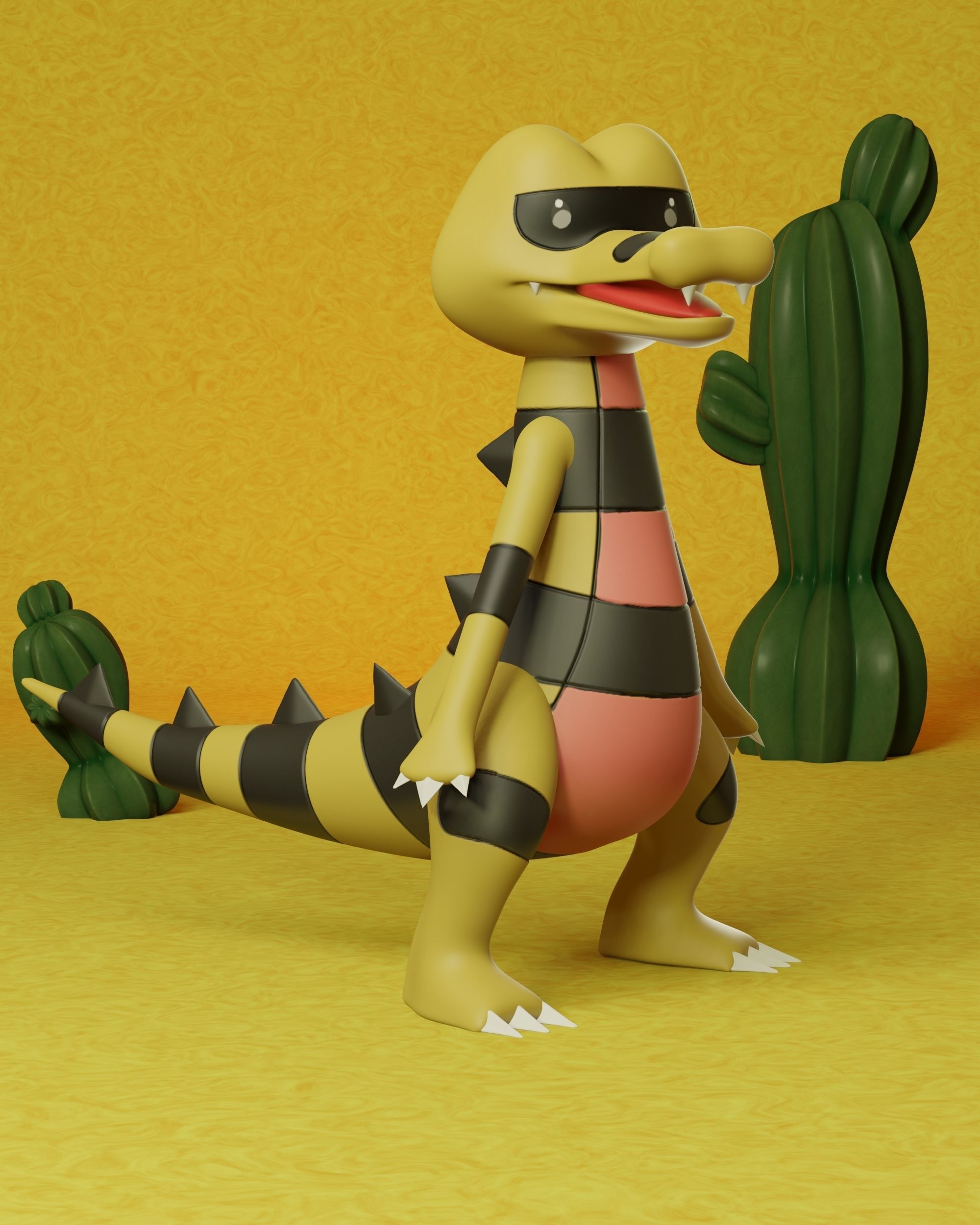 pokemon sandile evolution pack 3D print model_3