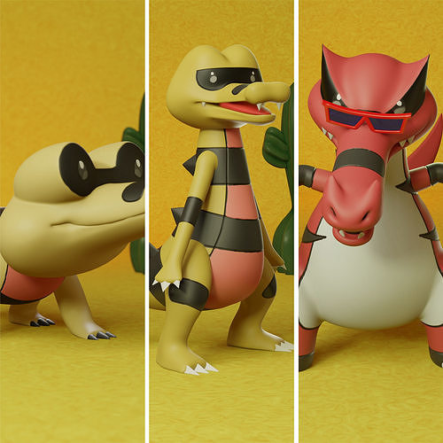 pokemon sandile evolution pack 3D print model