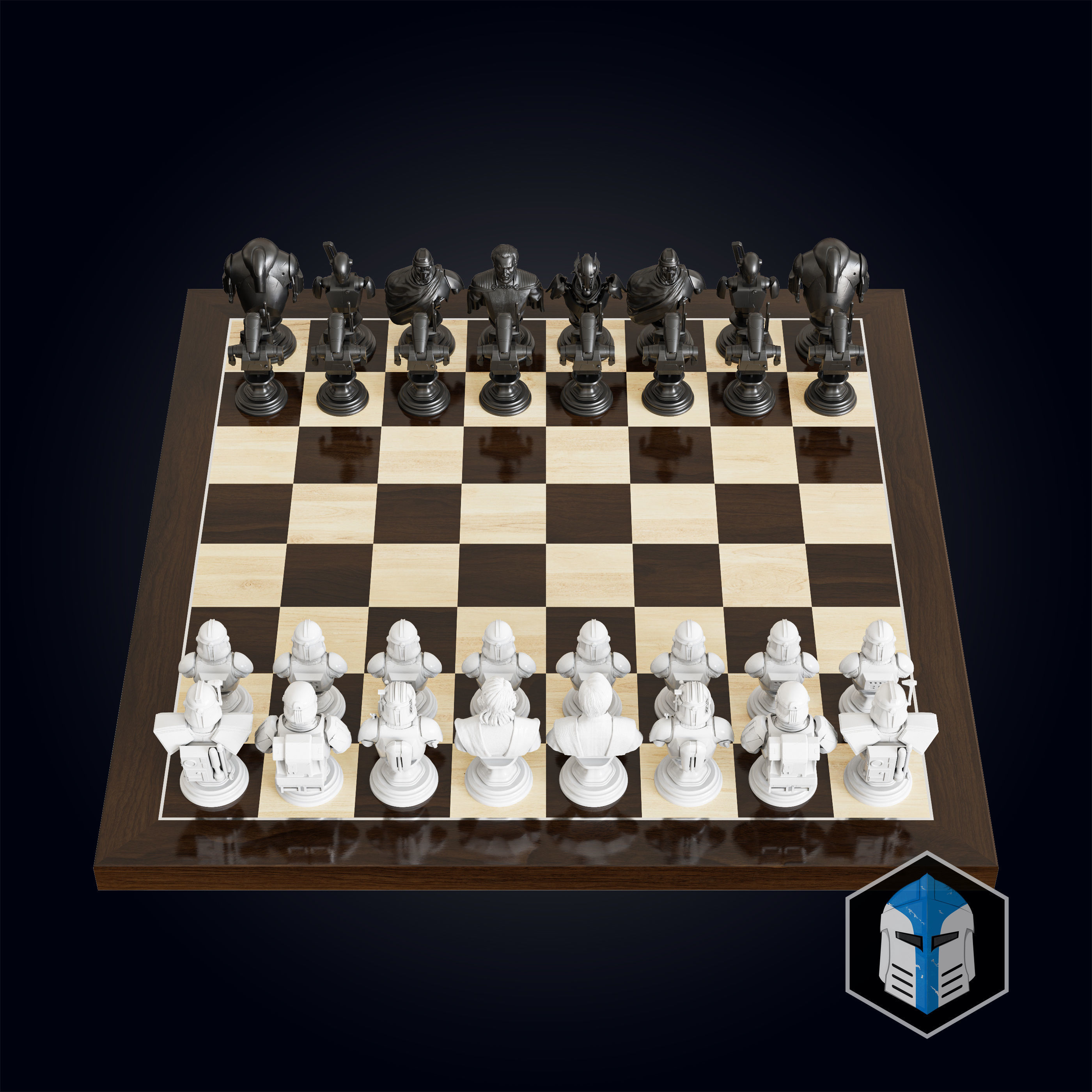 Clone Wars Chess Set - 3D Print Files 3D print model_6