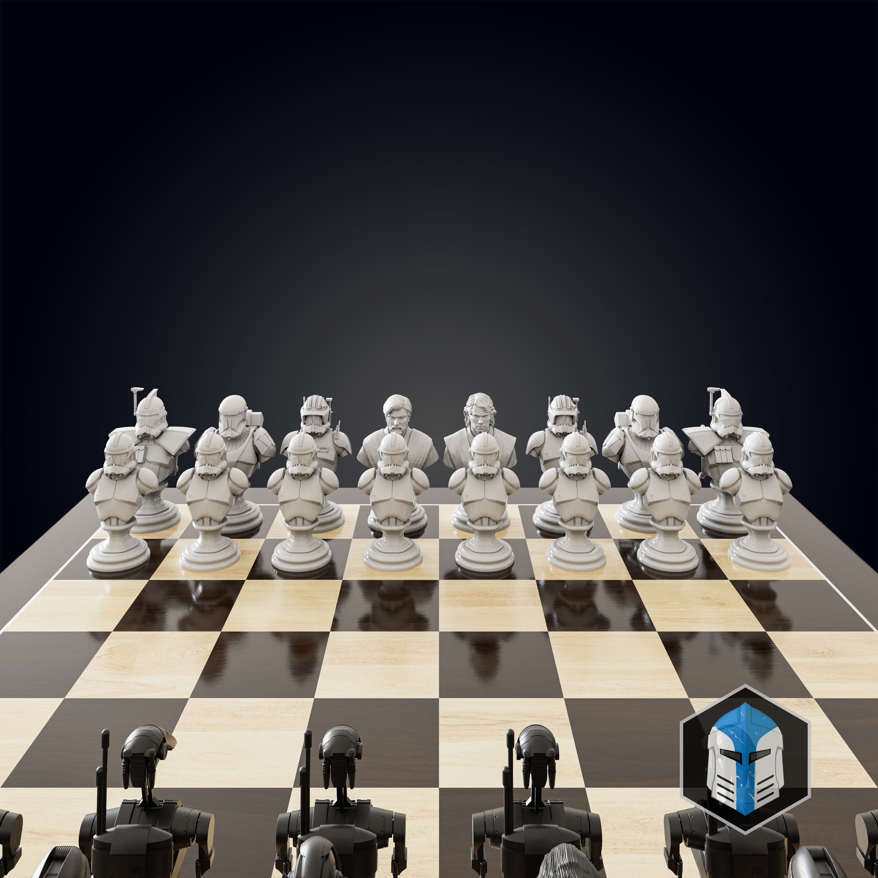 Clone Wars Chess Set - 3D Print Files 3D print model_7
