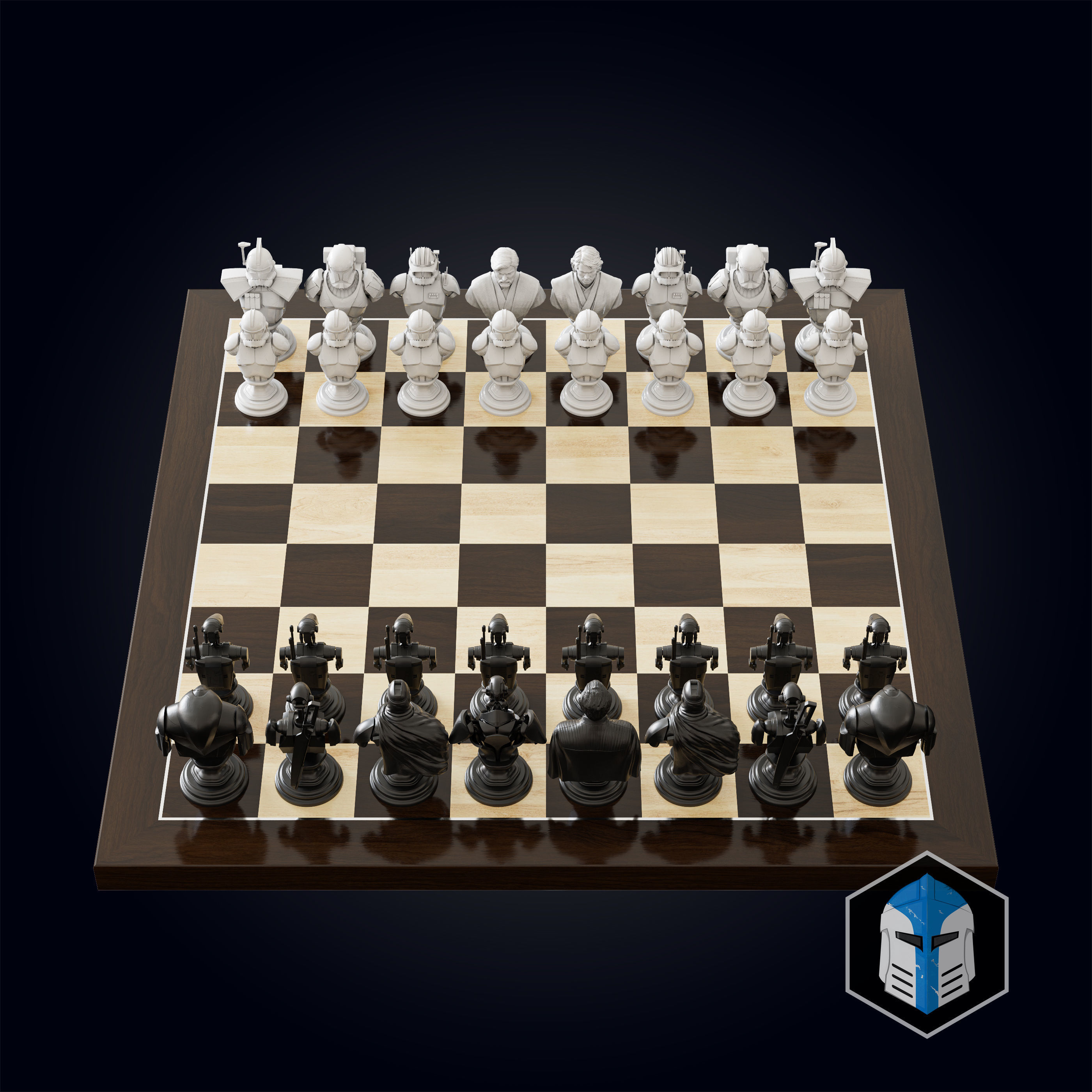 Clone Wars Chess Set - 3D Print Files 3D print model_10