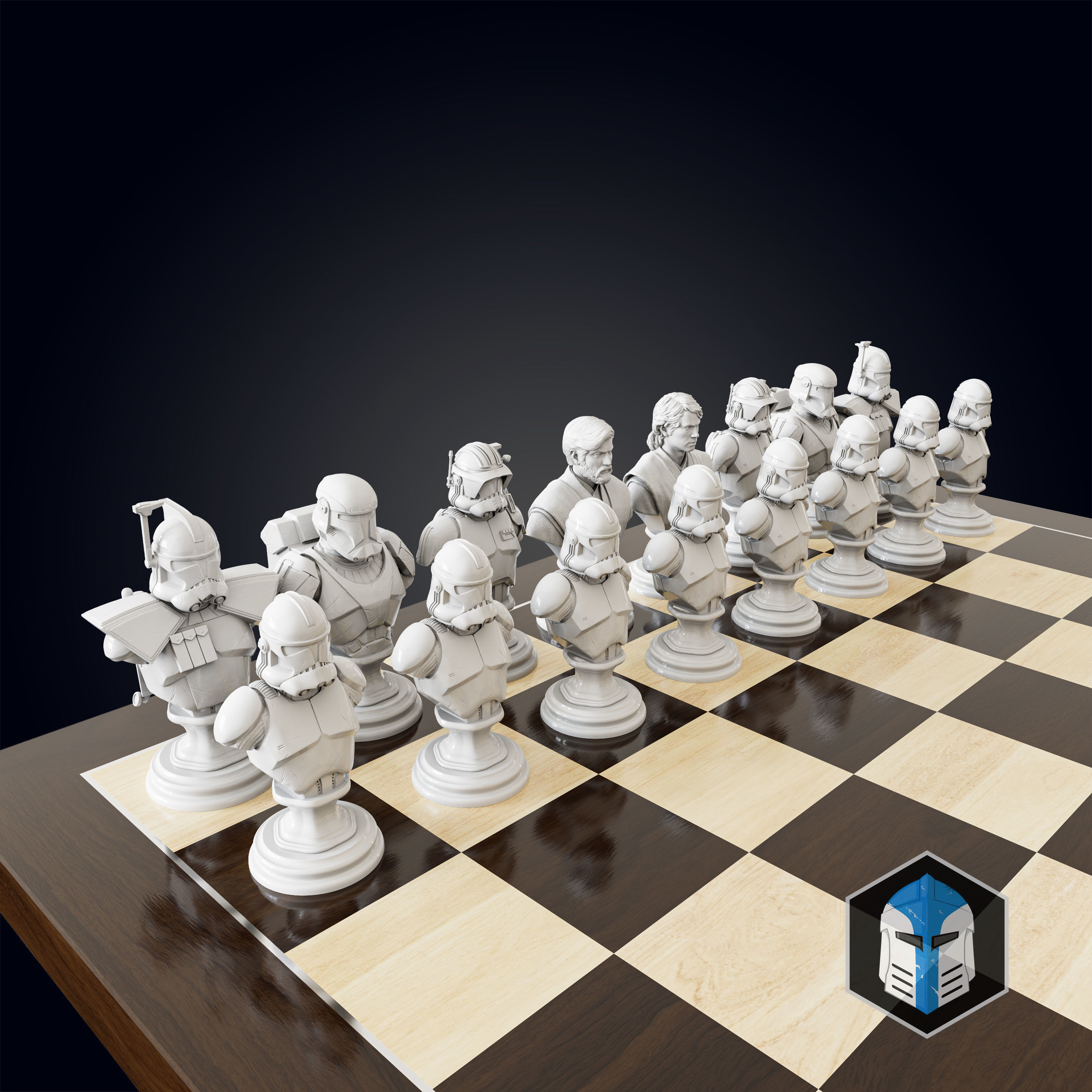 Clone Wars Chess Set - 3D Print Files 3D print model_1